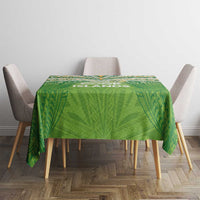 Cook Islands Rugby League Tablecloth Tatau Tribal Motifs-Light Green Color - Polynesian Pride