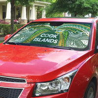 Cook Islands Rugby League Auto Sun Shade Tatau Tribal Motifs-Dark Green Color LT03 - Polynesian Pride