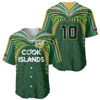 Custom Cook Islands Rugby League Baseball Jersey Tatau Tribal Motifs-Dark Green Color LT03 - Polynesian Pride