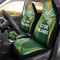 Cook Islands Rugby League Car Seat Cover Tatau Tribal Motifs-Dark Green Color - Polynesian Pride