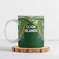 Custom Cook Islands Rugby League Ceramic Mug Tatau Tribal Motifs-Dark Green Color LT03 Green - Polynesian Pride