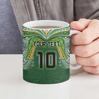 Custom Cook Islands Rugby League Ceramic Mug Tatau Tribal Motifs-Dark Green Color LT03 - Polynesian Pride