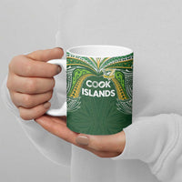 Custom Cook Islands Rugby League Ceramic Mug Tatau Tribal Motifs-Dark Green Color LT03 - Polynesian Pride