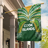 Cook Islands Rugby League Garden Flag Tatau Tribal Motifs-Dark Green Color - Polynesian Pride