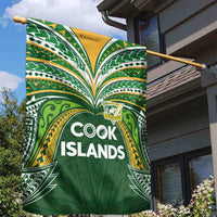Cook Islands Rugby League Garden Flag Tatau Tribal Motifs-Dark Green Color - Polynesian Pride