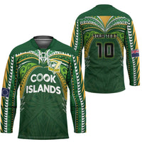Custom Cook Islands Rugby League Hockey Jersey Tatau Tribal Motifs-Dark Green Color - Polynesian Pride