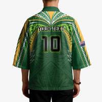 Custom Cook Islands Rugby League Kimono Tatau Tribal Motifs-Dark Green Color LT03 - Polynesian Pride