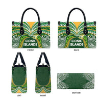 Cook Islands Rugby League Leather Bag Tatau Tribal Motifs-Dark Green Color LT03 - Polynesian Pride