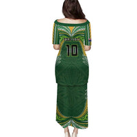 Custom Cook Islands Rugby League Puletasi Tatau Tribal Motifs-Dark Green Color LT03 - Polynesian Pride