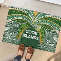 Cook Islands Rugby League Rubber Doormat Tatau Tribal Motifs-Dark Green Color LT03 - Polynesian Pride