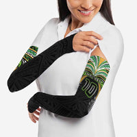 Custom Cook Islands Rugby League Arm Sleeves Tatau Tribal Motifs-Black Color - Polynesian Pride