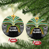 Cook Islands Rugby League Ceramic Ornament Tatau Tribal Motifs-Black Color LT03 Circle Black - Polynesian Pride