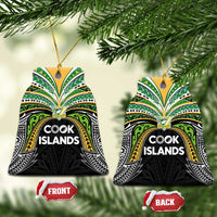 Cook Islands Rugby League Ceramic Ornament Tatau Tribal Motifs-Black Color LT03 Bell Flake Black - Polynesian Pride