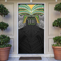 Custom Cook Islands Rugby League Door Cover Tatau Tribal Motifs-Black Color LT03 Black - Polynesian Pride