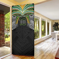 Custom Cook Islands Rugby League Door Cover Tatau Tribal Motifs-Black Color LT03 - Polynesian Pride
