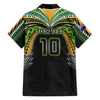 Custom Cook Islands Rugby League Family Matching Long Sleeve Bodycon Dress and Hawaiian Shirt Tatau Tribal Motifs-Black Color LT03 - Polynesian Pride