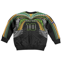 Custom Cook Islands Rugby League Kid Ugly Christmas Sweater Tatau Tribal Motifs-Black Color LT03 - Polynesian Pride