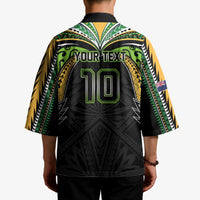 Custom Cook Islands Rugby League Kimono Tatau Tribal Motifs-Black Color LT03 - Polynesian Pride