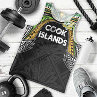 Custom Cook Islands Rugby League Men Tank Top Tatau Tribal Motifs-Black Color LT03 - Polynesian Pride