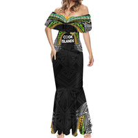 Custom Cook Islands Rugby League Mermaid Dress Tatau Tribal Motifs-Black Color - Polynesian Pride