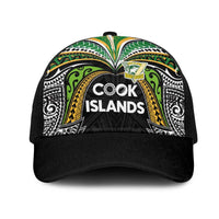 Cook Islands Rugby League Mesh Trucker Cap Tatau Tribal Motifs-Black Color LT03 One Size Black Black - Polynesian Pride