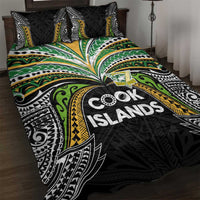 Cook Islands Rugby League Quilt Bed Set Tatau Tribal Motifs-Black Color LT03 Black - Polynesian Pride