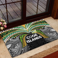 Cook Islands Rugby League Rubber Doormat Tatau Tribal Motifs-Black Color LT03 - Polynesian Pride
