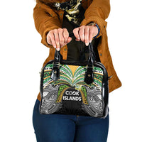 Cook Islands Rugby League Shoulder Handbag Tatau Tribal Motifs-Black Color - Polynesian Pride