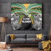 Cook Islands Rugby League Tapestry Tatau Tribal Motifs-Black Color - Polynesian Pride