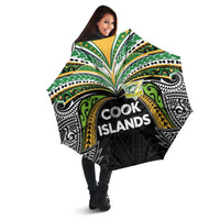 Cook Islands Rugby League Umbrella Tatau Tribal Motifs-Black Color LT03 - Polynesian Pride