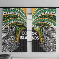 Cook Islands Rugby League Window Curtain Tatau Tribal Motifs-Black Color - Polynesian Pride