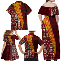 Tonga Feletoa Kupesi Fakatonga Family Matching Off Shoulder Maxi Dress and Hawaiian Shirt LT03 - Polynesian Pride