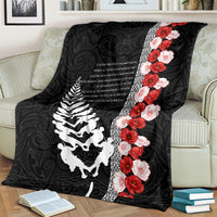 New Zealand ANZAC Day Blanket Soldier Silver Fern with Red Poppies Flower Maori Style LT03 - Polynesian Pride