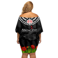 New Zealand ANZAC Day Off Shoulder Short Dress Lest We Forget Haka Dance Respect LT03 - Polynesian Pride