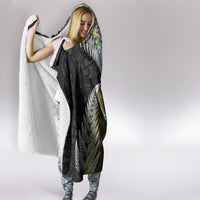 New Zealand Hooded Blanket Koru Abstract Art and Silver Fern Maori Pattern