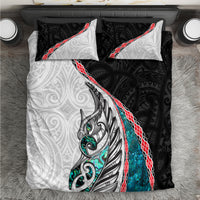 New Zealand Bedding Set Manaia Fern and Koru Maori Pattern