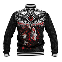 New Zealand Maori Girl Baseball Jacket Silver Fern and Koru Pattern LT03 - Polynesian Pride