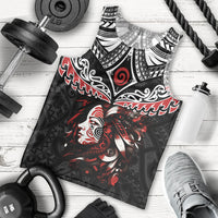 New Zealand Maori Girl Men Tank Top Silver Fern and Koru Pattern LT03 - Polynesian Pride