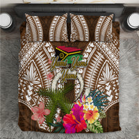 Vanuatu Selebretem 44th Indipendens Dei Bedding Set Yumi Pig Tusk and Namele Fern