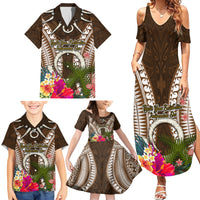 Vanuatu Selebretem 44th Indipendens Dei Family Matching Summer Maxi Dress and Hawaiian Shirt Yumi Pig Tusk and Namele Fern LT03 - Polynesian Pride