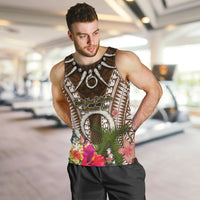 Vanuatu Selebretem 44th Indipendens Dei Men Tank Top Yumi Pig Tusk and Namele Fern LT03 Brown - Polynesian Pride