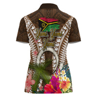 Vanuatu Selebretem 44th Indipendens Dei Women Polo Shirt Yumi Pig Tusk and Namele Fern
