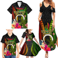 Vanuatu Independence Day Family Matching Summer Maxi Dress and Hawaiian Shirt Tugeta Yumi Selebretem Indipendens Dei LT03 - Polynesian Pride