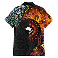 New Zealand and Australia Together Family Matching Puletasi and Hawaiian Shirt Maori Tattoo Paua Shell mix Aboriginal Pattern LT03 - Polynesian Pride