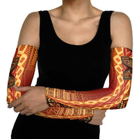 Samoan Pacific Tribal Flower Geometric Art Tattoos Arm Sleeves Siapo Pattern Flame Sunset - Polynesian Pride