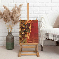 Samoan Pacific Tribal Flower Geometric Art Tattoos Canvas Wall Art Siapo Pattern Flame Sunset - Polynesian Pride