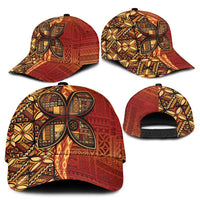 Samoan Pacific Tribal Flower Geometric Art Tattoos Classic Cap Siapo Pattern Flame Sunset LT03 - Polynesian Pride