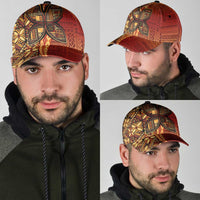 Samoan Pacific Tribal Flower Geometric Art Tattoos Classic Cap Siapo Pattern Flame Sunset LT03 - Polynesian Pride
