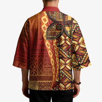 Samoan Pacific Tribal Flower Geometric Art Tattoos Kimono Siapo Pattern Flame Sunset - Polynesian Pride