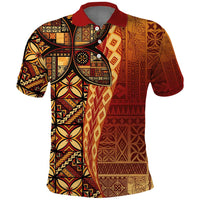 Samoan Pacific Tribal Flower Geometric Art Tattoos Polo Shirt Siapo Pattern Flame Sunset - Polynesian Pride